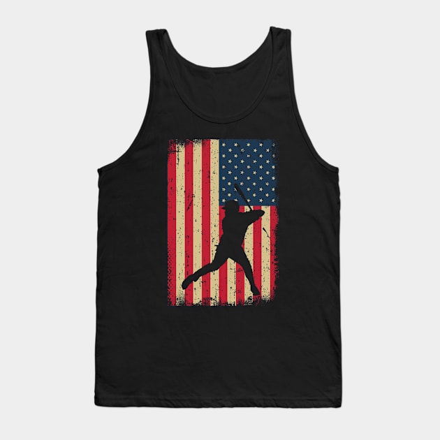 USA American Flag Baseball Player Tank Top by ChrifBouglas